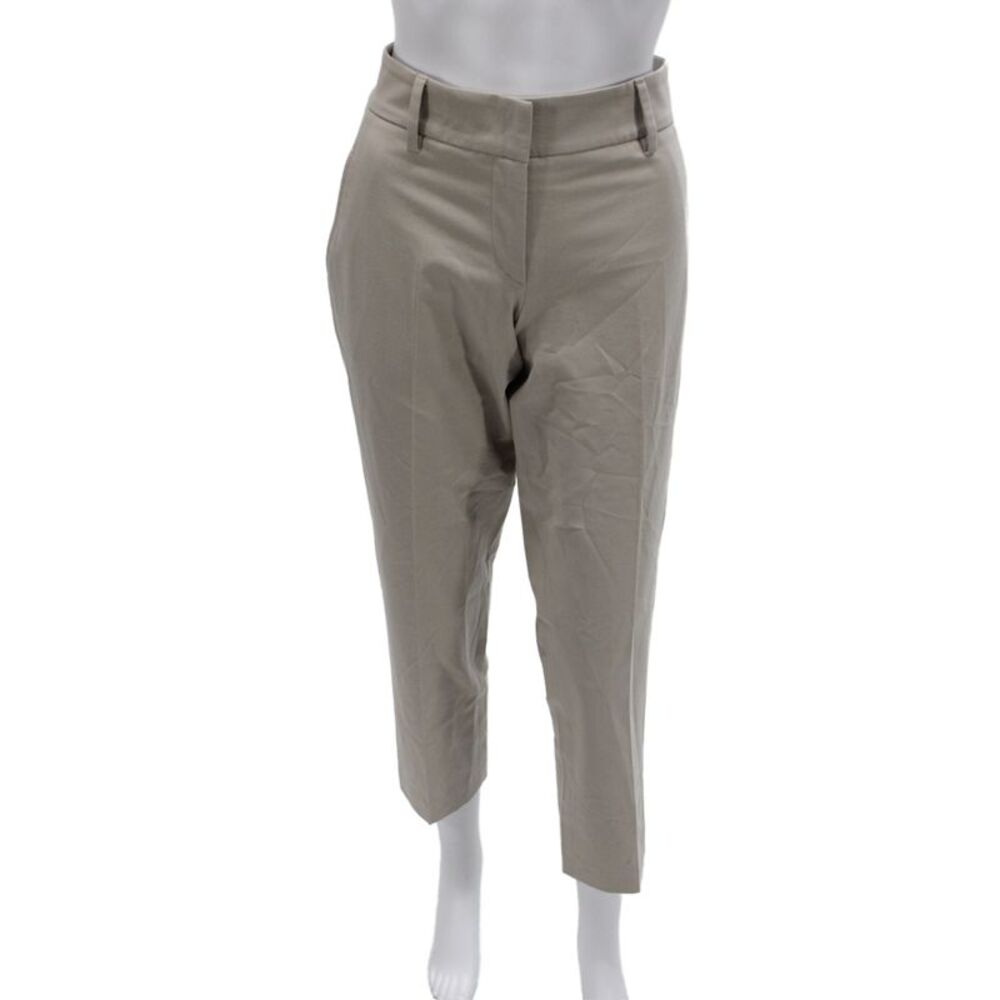 Gunex Womens Ankle Pants Beige Cotton Button Closure Size 8